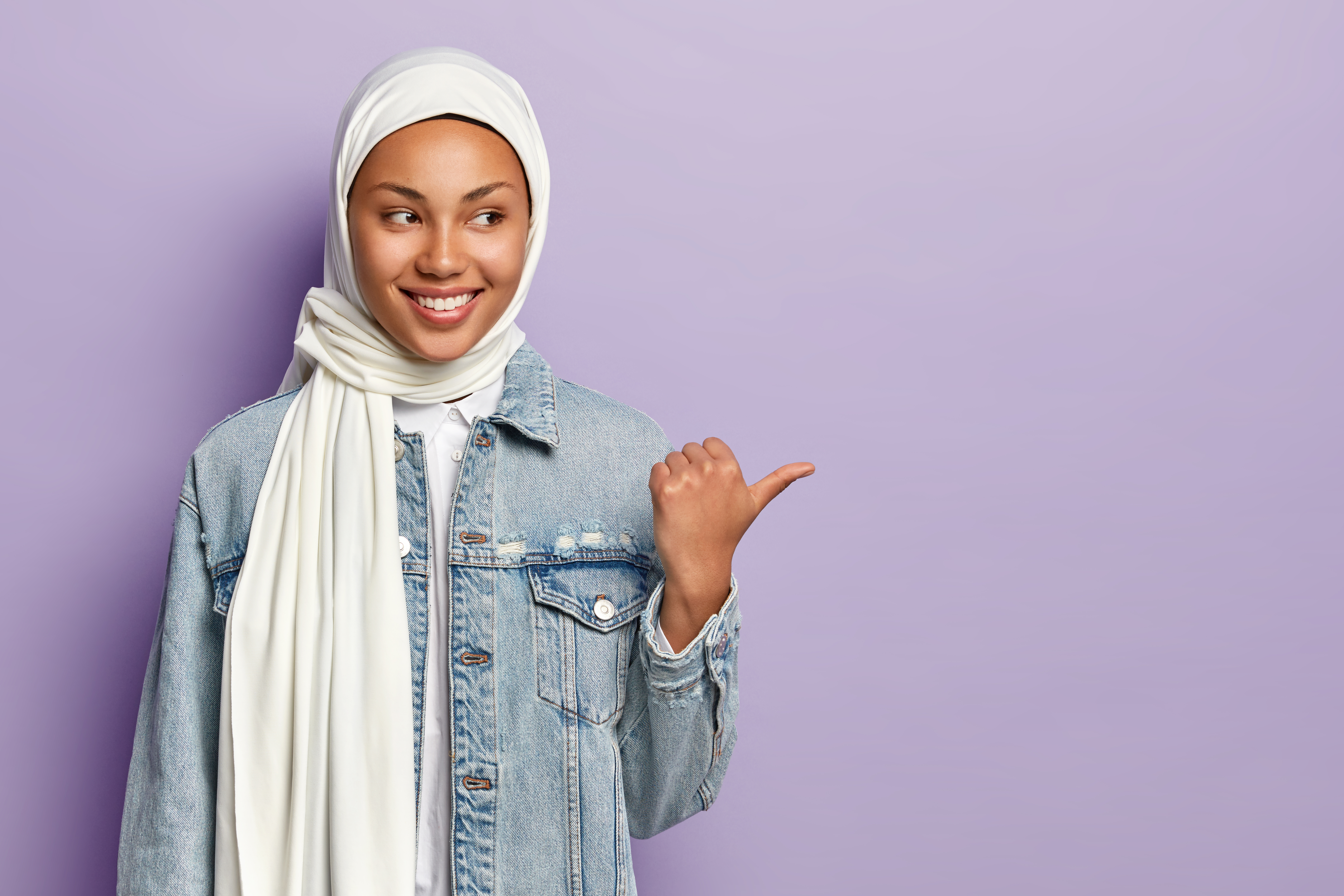happy pleaseant looking young muslim